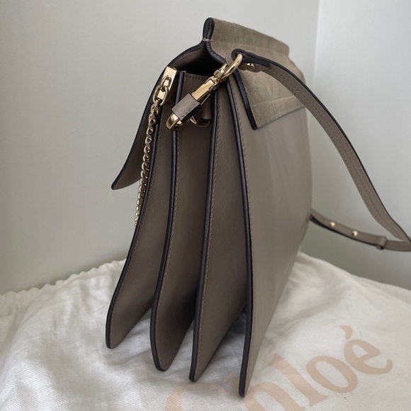 Chloe calfskin suede medium Faye shoulder bag Grey* authentic excellent conditio - Picture 10 of 14